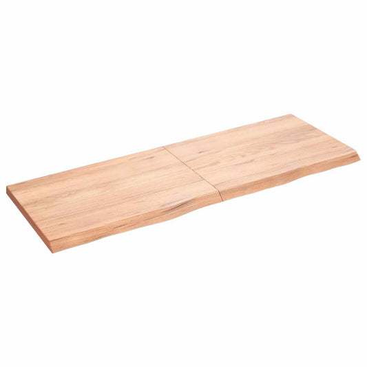 Etagère murale marron clair 140x50x(2-4) cm chêne massif bois traité