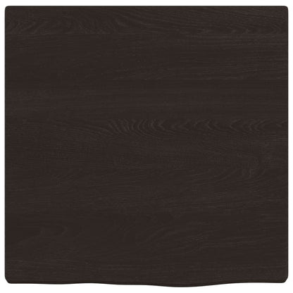 Wandregal Dunkelbraun 40x40x2 cm Massivholz Eiche Behandelt
