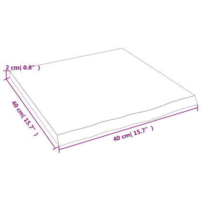 Wandregal Dunkelbraun 40x40x2 cm Massivholz Eiche Behandelt