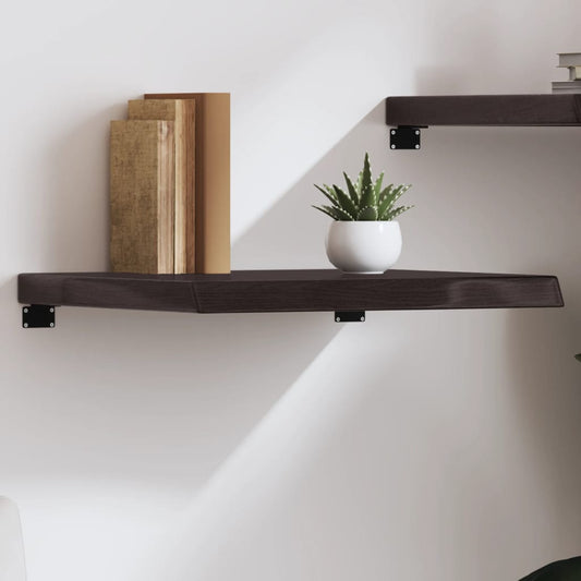Wall Shelf Dark Brown 60x50x(2-6) cm Solid Oak Treated