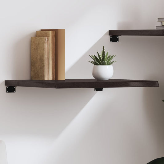 Wall Shelf Dark Brown 60x60x(2-4) cm Solid Oak Treated