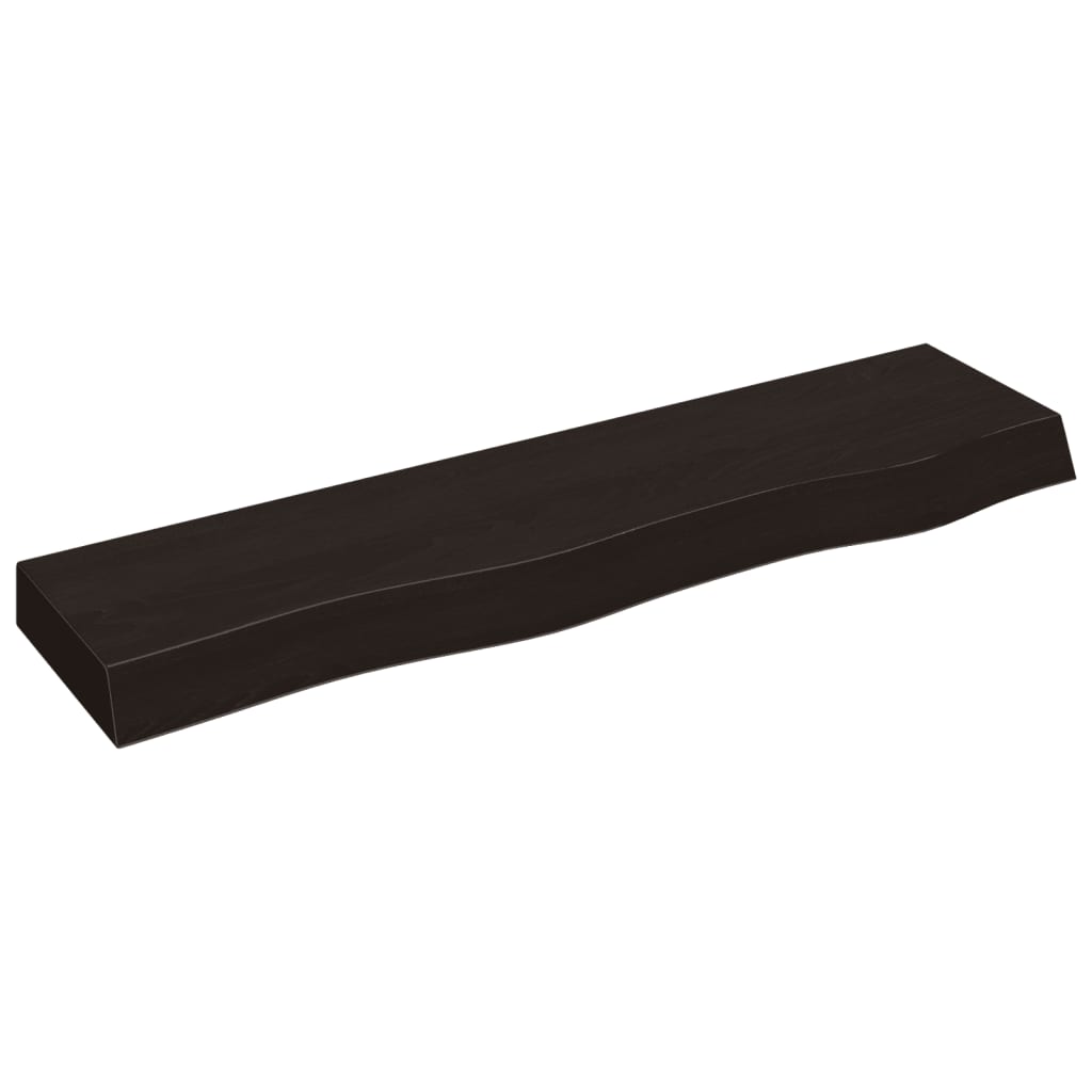 Wall Shelf Dark Brown 80x20x6 cm Solid Oak Treated