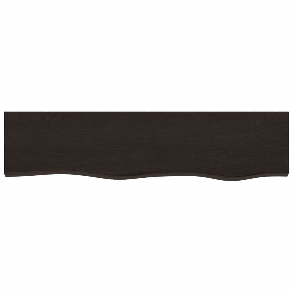 Wall Shelf Dark Brown 80x20x6 cm Solid Oak Treated