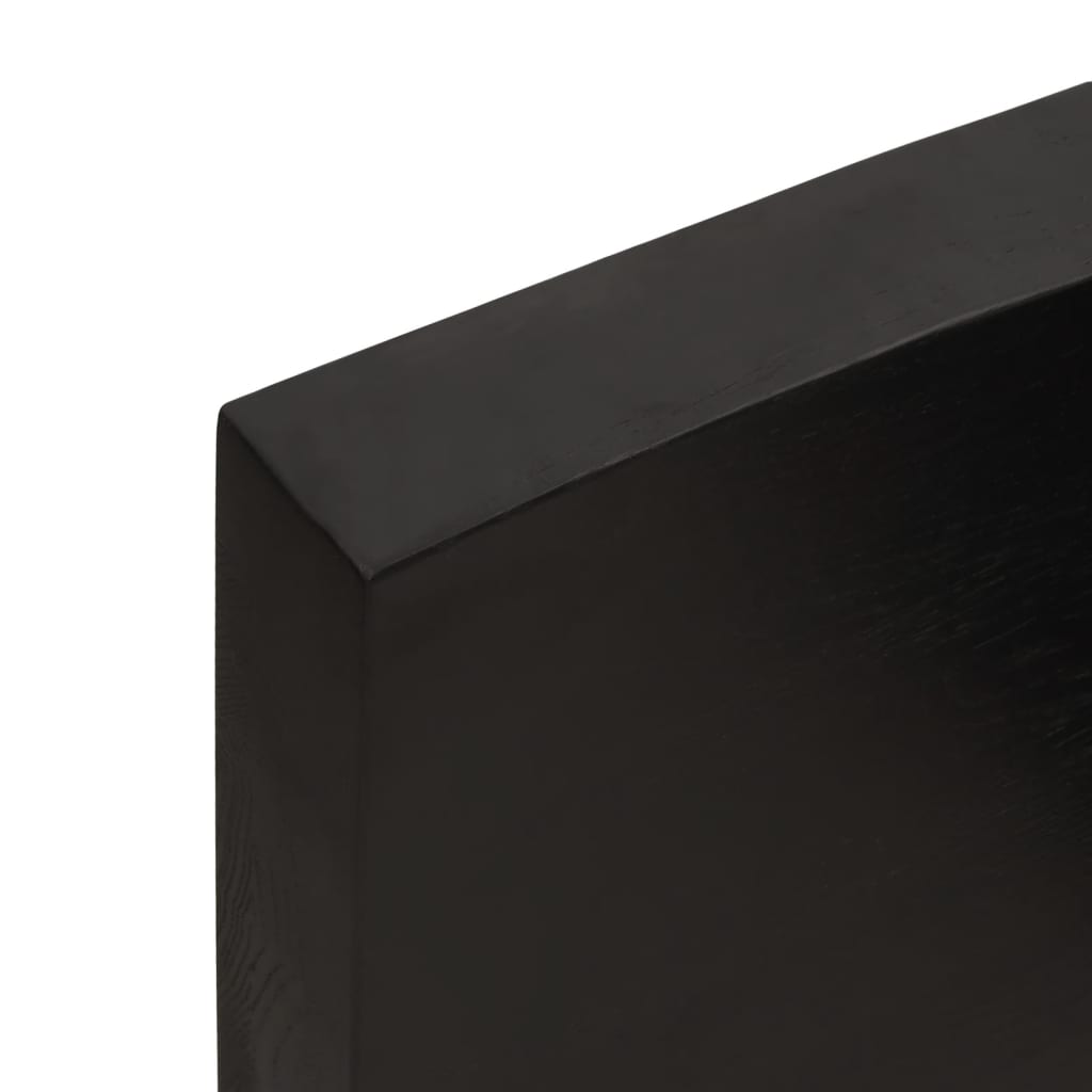 Wall Shelf Dark Brown 80x20x6 cm Solid Oak Treated