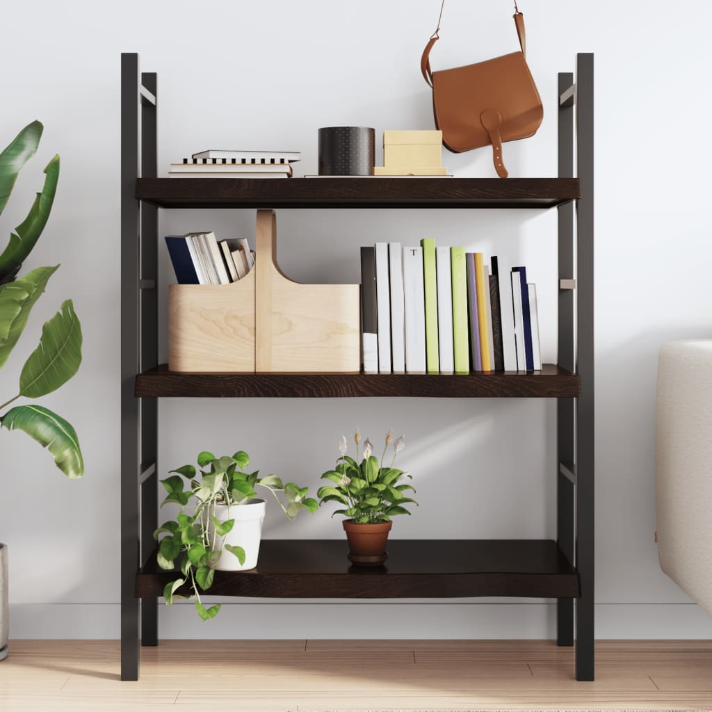 Wall Shelf Dark Brown 80x50x(2-6) cm Solid Oak Treated