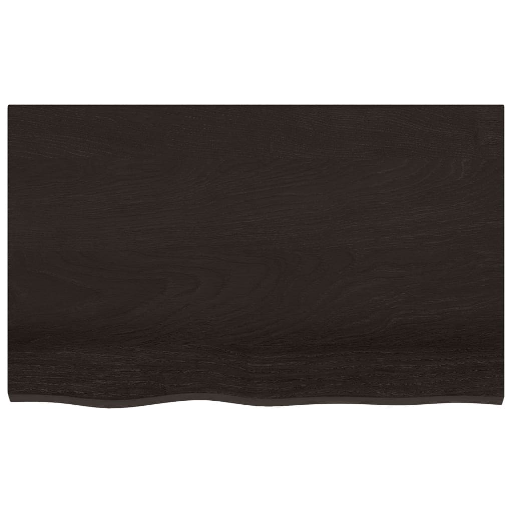 Wall Shelf Dark Brown 80x50x(2-6) cm Solid Oak Treated