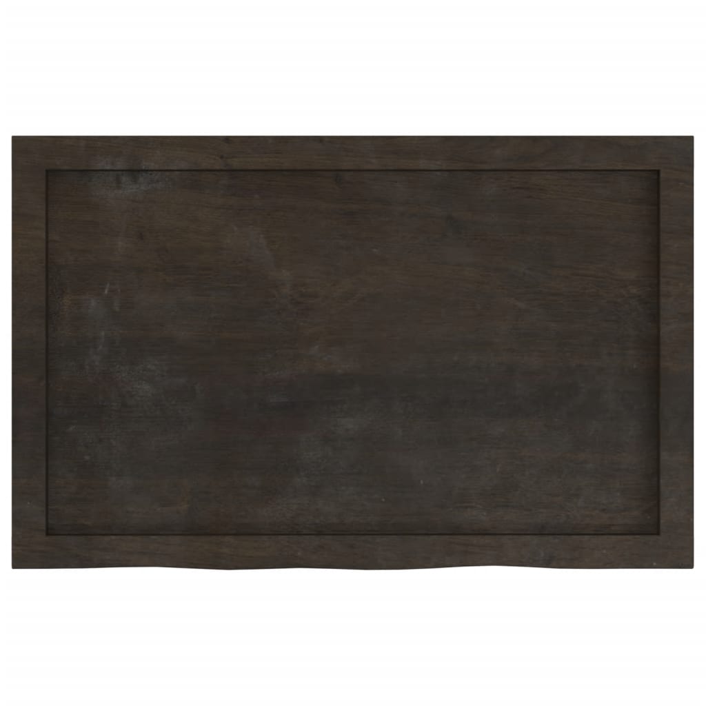 Wall Shelf Dark Brown 80x50x(2-6) cm Solid Oak Treated