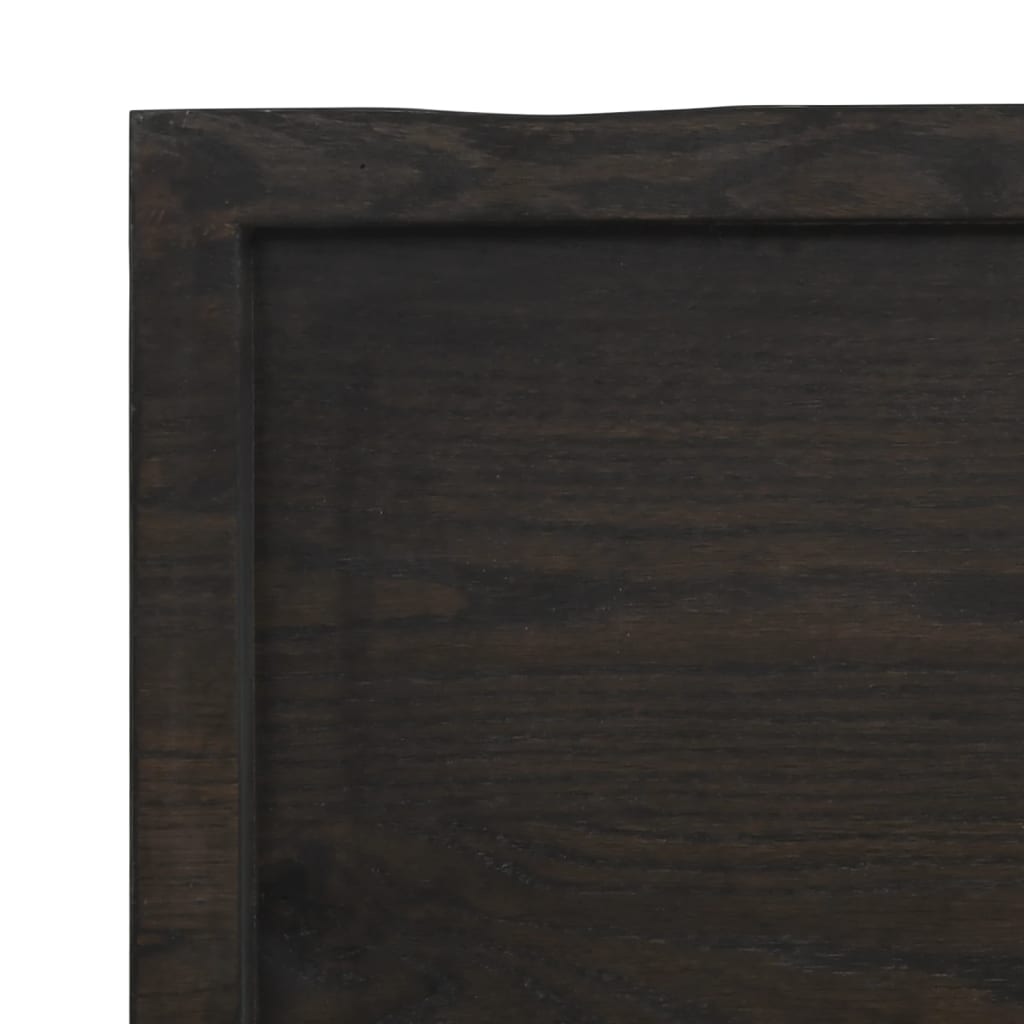 Wall Shelf Dark Brown 80x50x(2-6) cm Solid Oak Treated