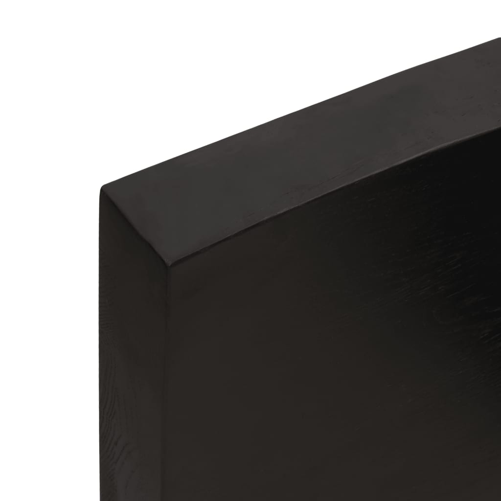 Wall Shelf Dark Brown 80x50x(2-6) cm Solid Oak Treated