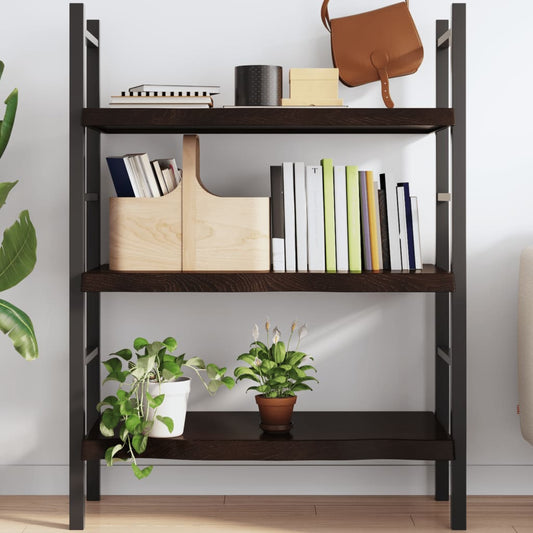 Wall Shelf Dark Brown 80x50x(2-6) cm Solid Oak Treated