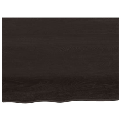 Wandregal Dunkelbraun 80x60x(2-4) cm Massivholz Eiche Behandelt