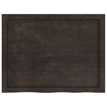 Wandregal Dunkelbraun 80x60x(2-4) cm Massivholz Eiche Behandelt