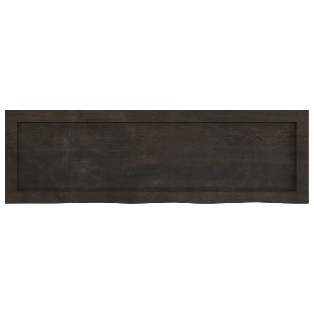 Wall Shelf Dark Brown 100x30x(2-6)cm Solid Oak Treated