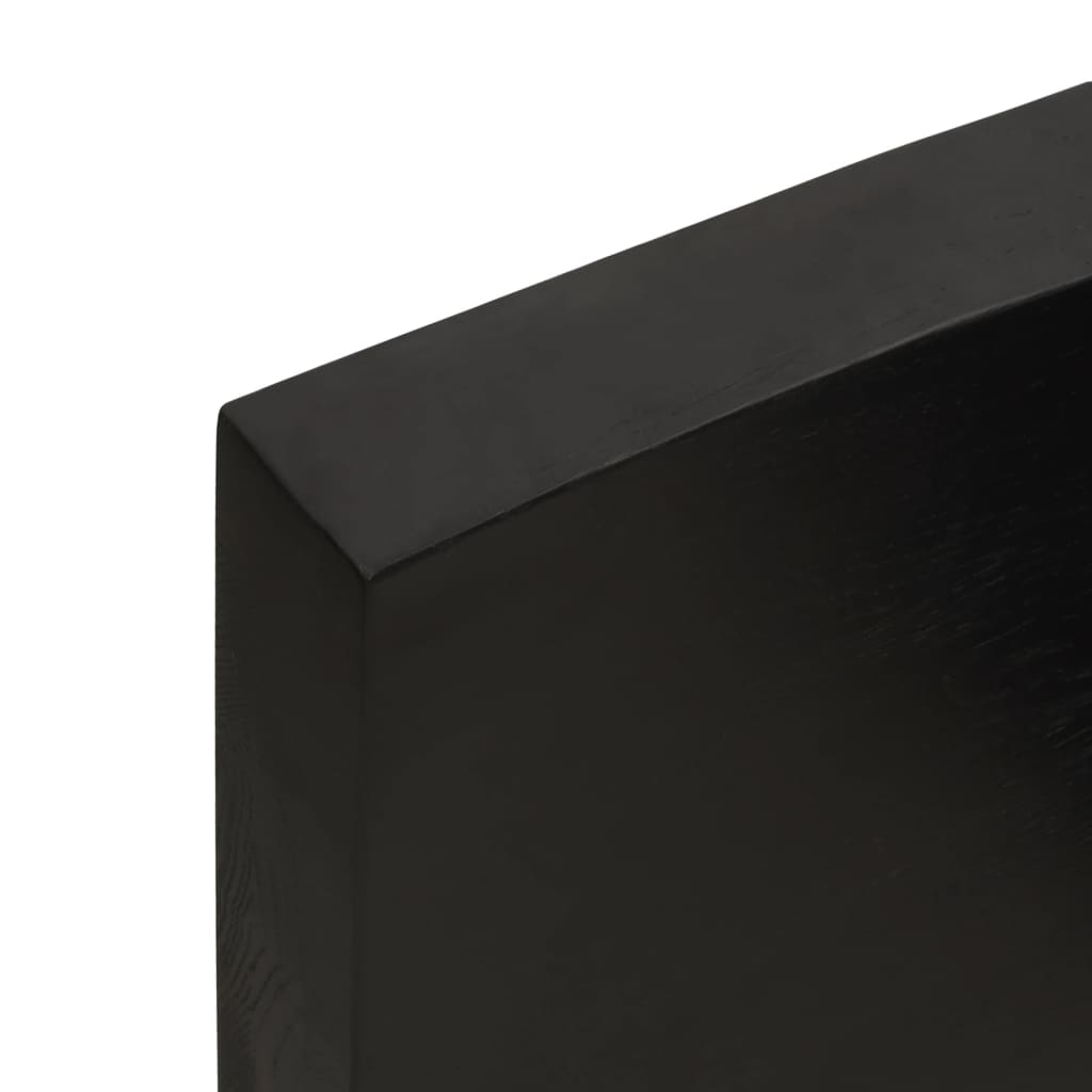 Wall Shelf Dark Brown 100x30x(2-6)cm Solid Oak Treated