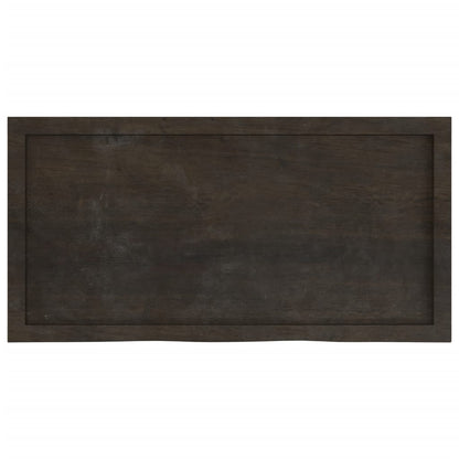 Wandregal Dunkelbraun 100x50x(2-4)cm Massivholz Eiche Behandelt
