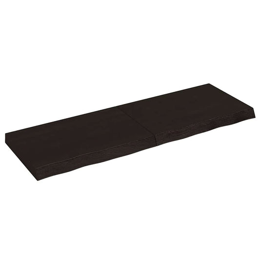 Wall Shelf Dark Brown 120x40x(2-6)cm Solid Oak Treated