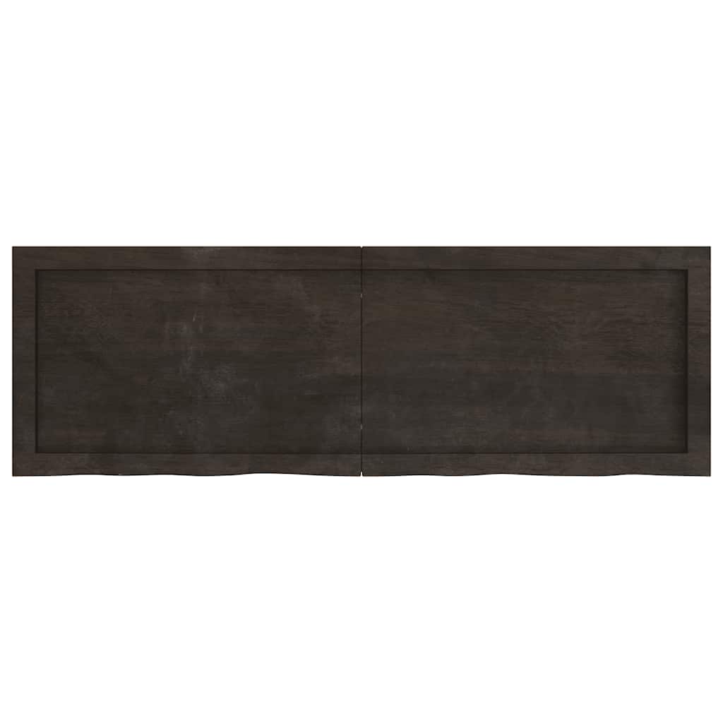 Wall Shelf Dark Brown 120x40x(2-6)cm Solid Oak Treated