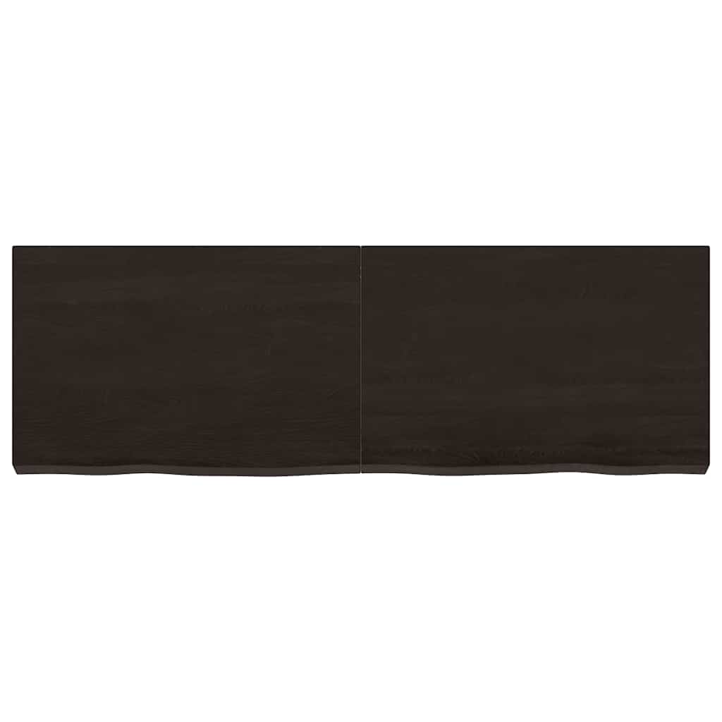 Wall Shelf Dark Brown 120x40x(2-6)cm Solid Oak Treated