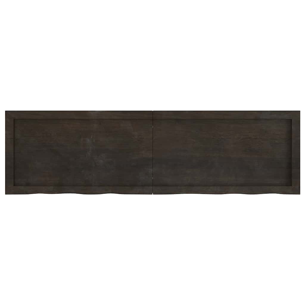 Wall Shelf Dark Brown 140x40x(2-4)cm Solid Oak Treated