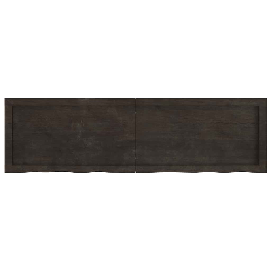 Wall Shelf Dark Brown 140x40x(2-6)cm Solid Oak Treated