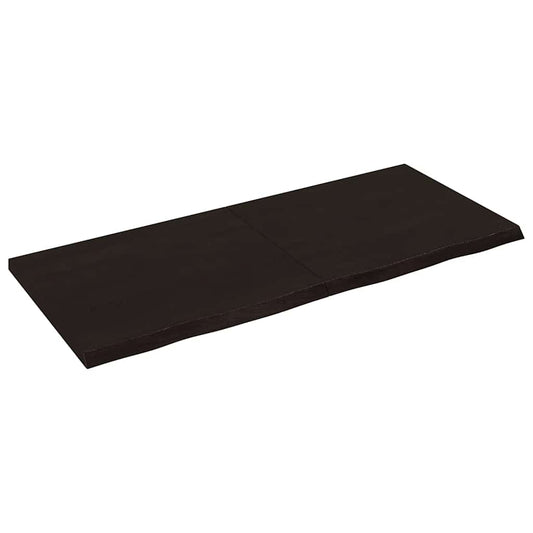 Wall Shelf Dark Brown 140x60x(2-4)cm Solid Oak Treated
