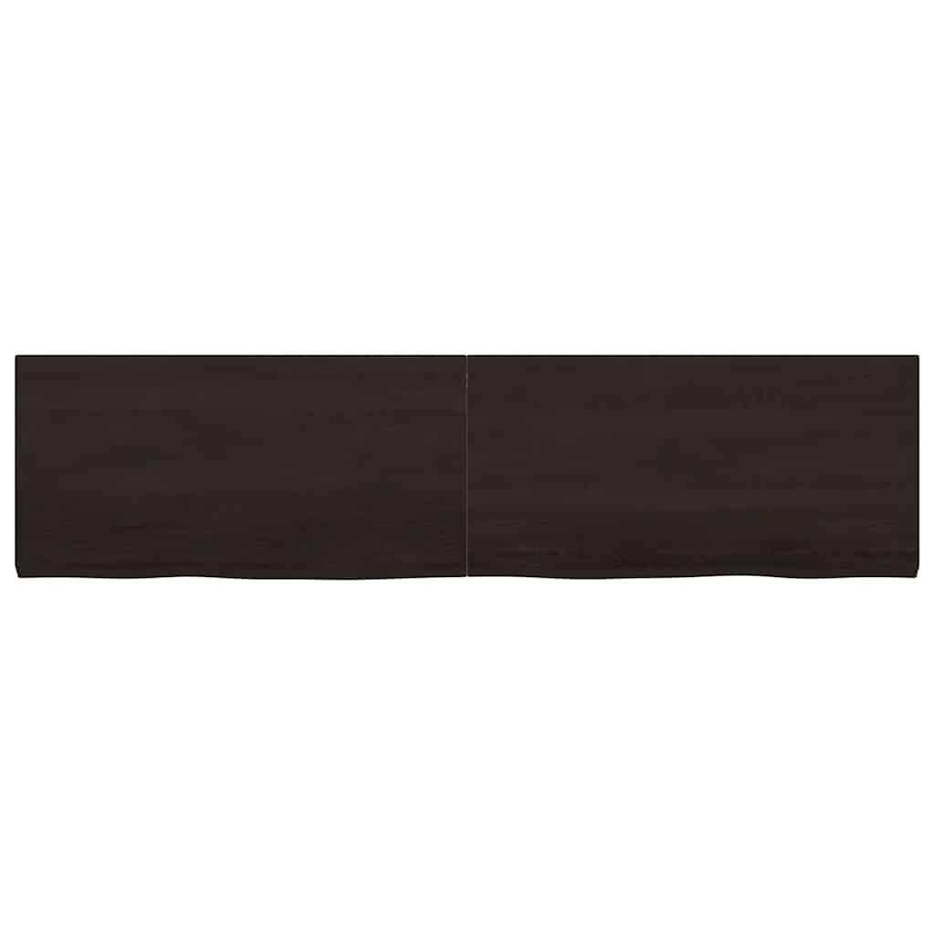Wall Shelf Dark Brown 160x40x(2-4)cm Solid Oak Treated