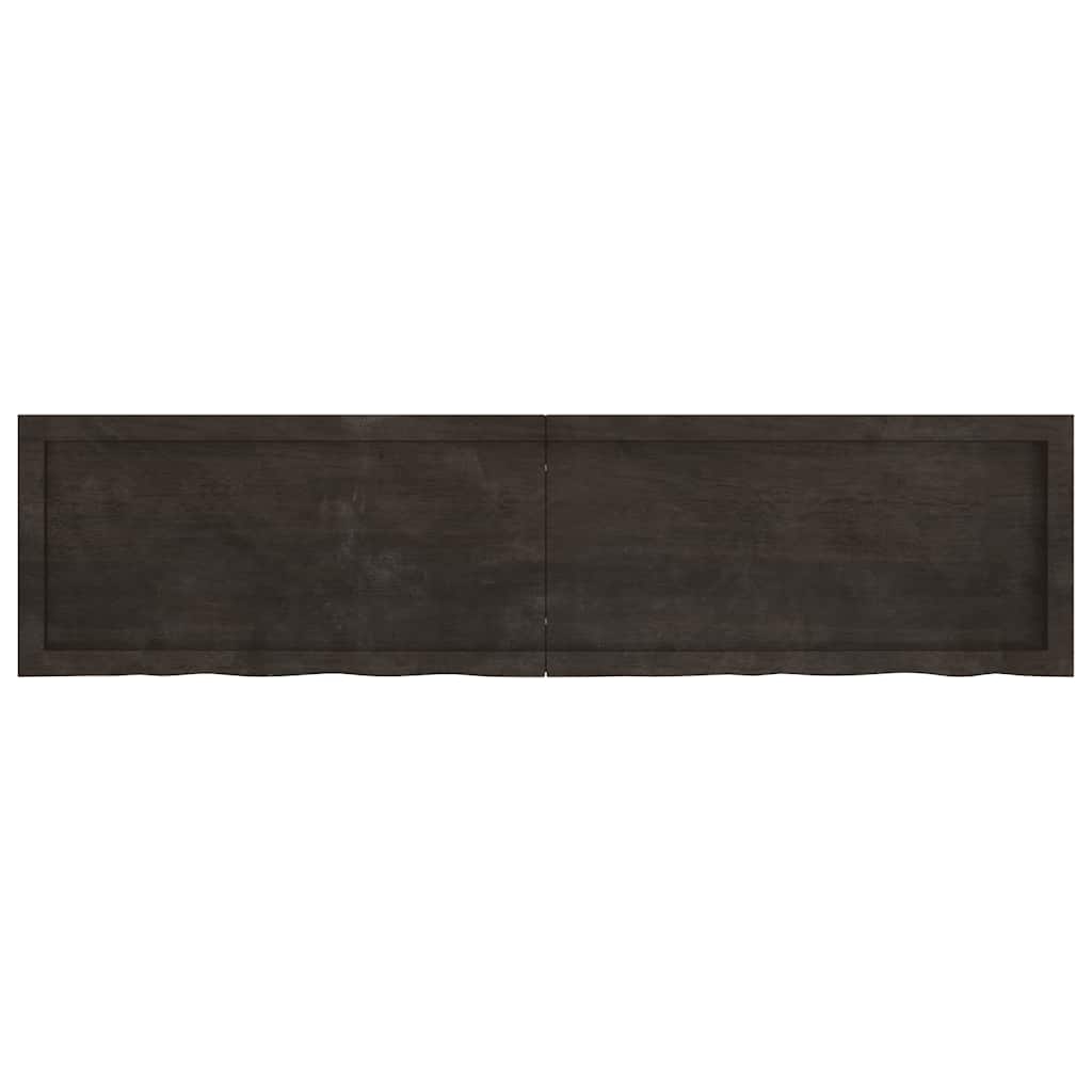 Wall Shelf Dark Brown 160x40x(2-4)cm Solid Oak Treated
