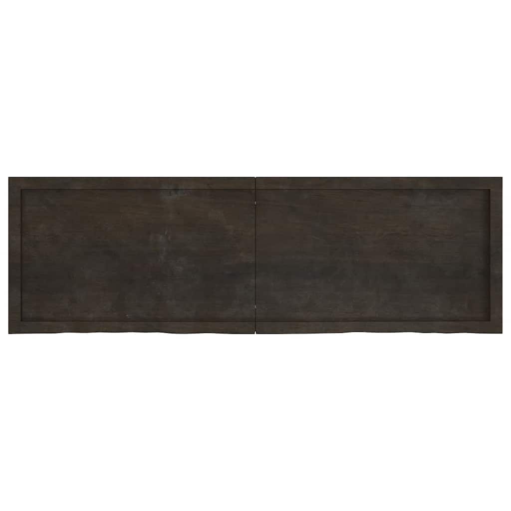 Wall Shelf Dark Brown 160x50x(2-6)cm Solid Oak Treated