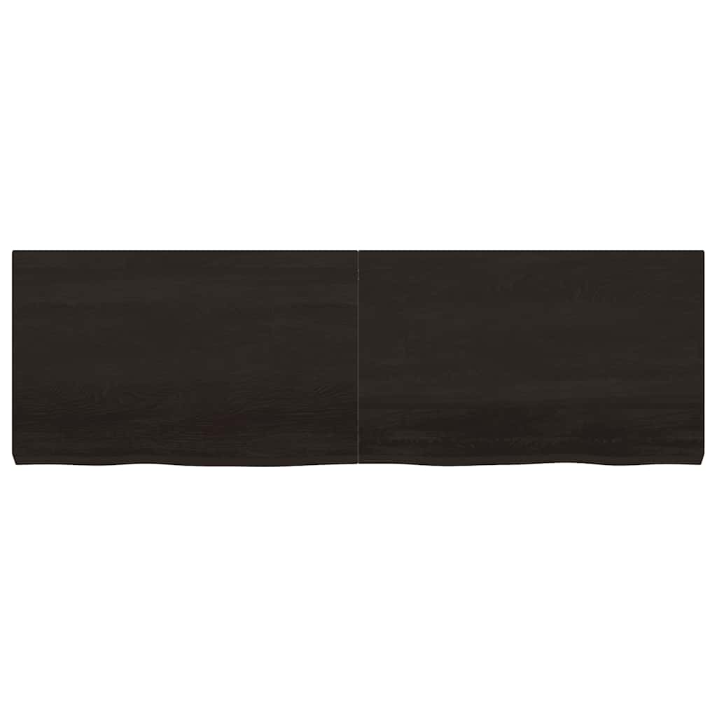 Wall Shelf Dark Brown 160x50x(2-6)cm Solid Oak Treated