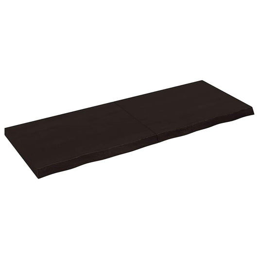 Wall Shelf Dark Brown 160x60x(2-6)cm Solid Oak Treated