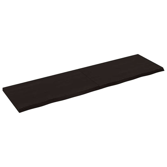 Wall Shelf Dark Brown 180x50x(2-4)cm Solid Oak Treated