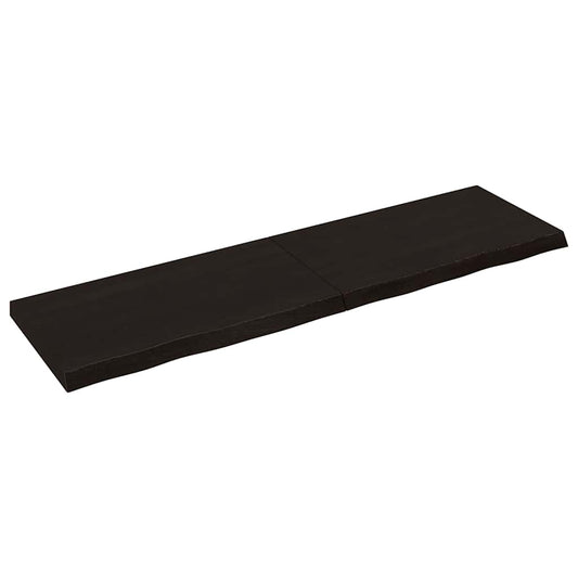 Wall Shelf Dark Brown 180x50x(2-6)cm Solid Oak Treated