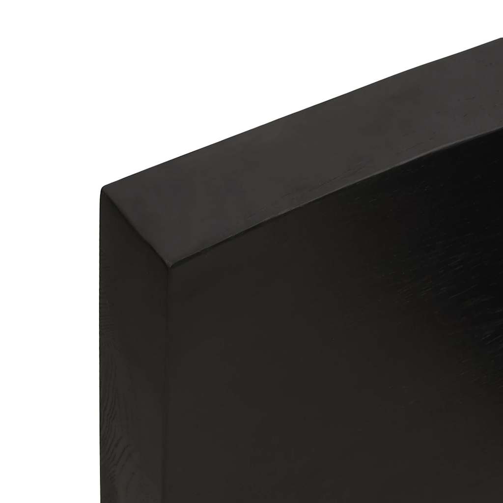 Wall Shelf Dark Brown 180x50x(2-6)cm Solid Oak Treated