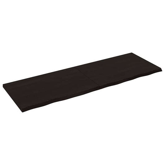 Wall Shelf Dark Brown 180x60x(2-4)cm Solid Oak Treated