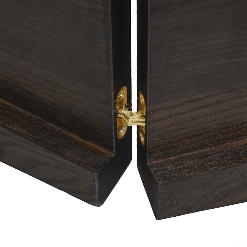 Wall Shelf Dark Brown 180x60x(2-4)cm Solid Oak Treated