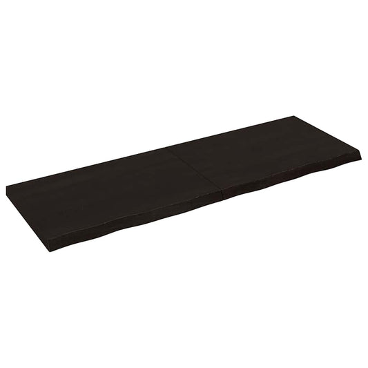 Wall Shelf Dark Brown 180x60x(2-6)cm Solid Oak Treated