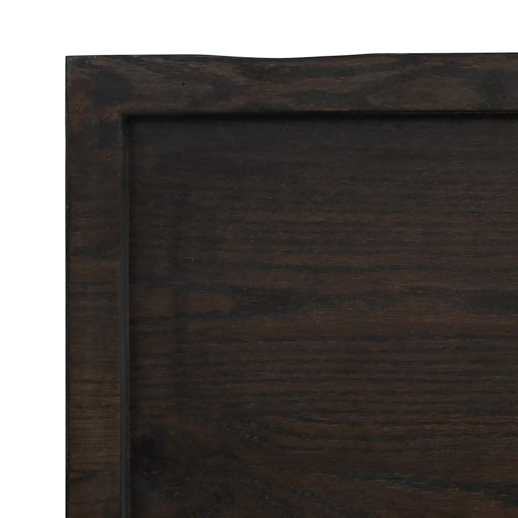 Wall Shelf Dark Brown 180x60x(2-6)cm Solid Oak Treated