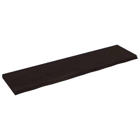 Wall Shelf Dark Brown 200x50x(2-6)cm Solid Oak Treated