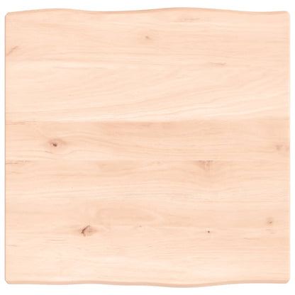 Tischplatte 40x40x2 cm Massivholz Eiche Unbehandelt Baumkante