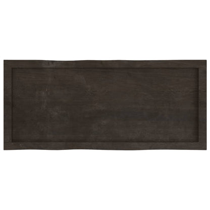 Tischplatte 100x40x(2-6) cm Massivholz Behandelt Baumkante