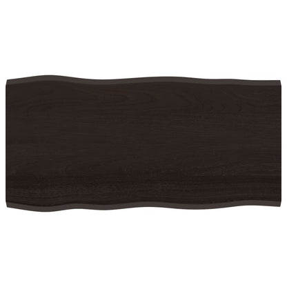 Tischplatte 100x50x2 cm Massivholz Eiche Behandelt Baumkante