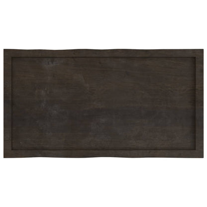 Tischplatte 100x50x(2-4) cm Massivholz Behandelt Baumkante