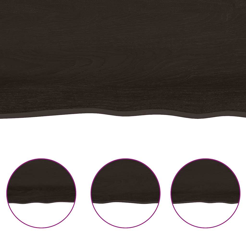 Tischplatte 120x60x(2-4) cm Massivholz Behandelt Baumkante