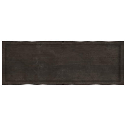 Tischplatte 140x50x(2-6) cm Massivholz Behandelt Baumkante
