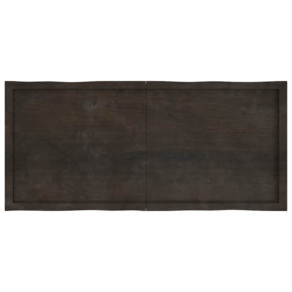 Tischplatte 140x60x(2-6) cm Massivholz Behandelt Baumkante