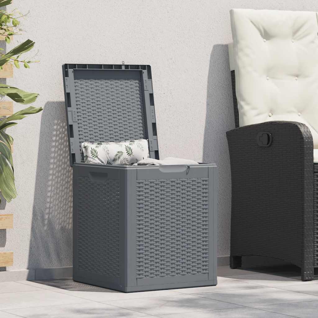 Gartenbox Grau PP Rattan 90 L