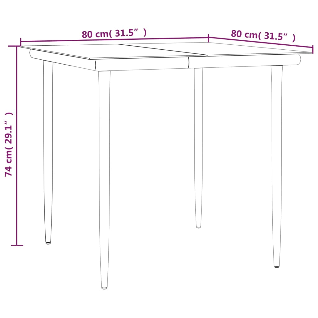 3-tlg. Garten-Essgruppe Poly Rattan