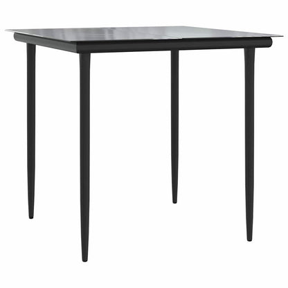 5-tlg. Garten-Essgruppe Schwarz Poly Rattan