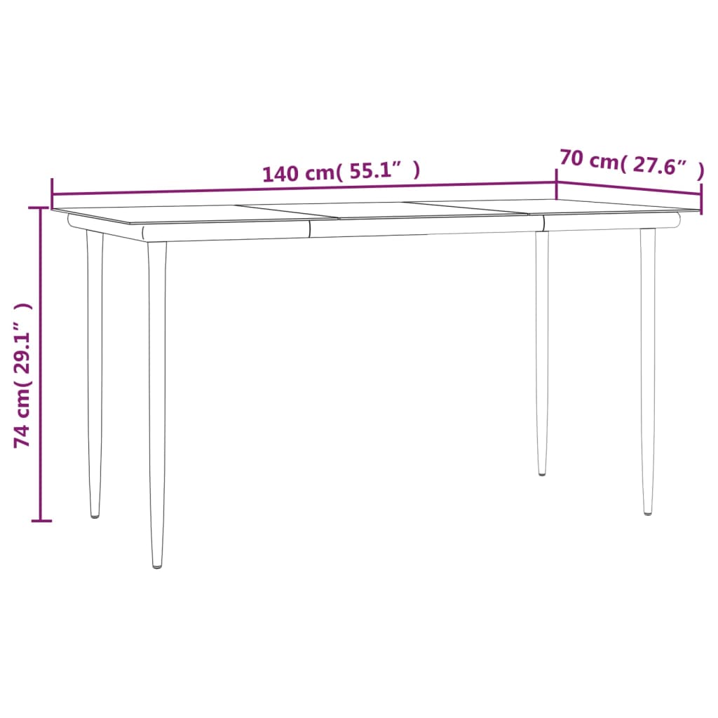 5-tlg. Garten-Essgruppe Schwarz Poly Rattan
