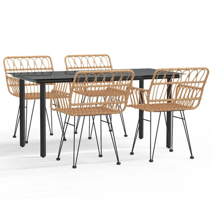 5-tlg. Garten-Essgruppe Poly Rattan
